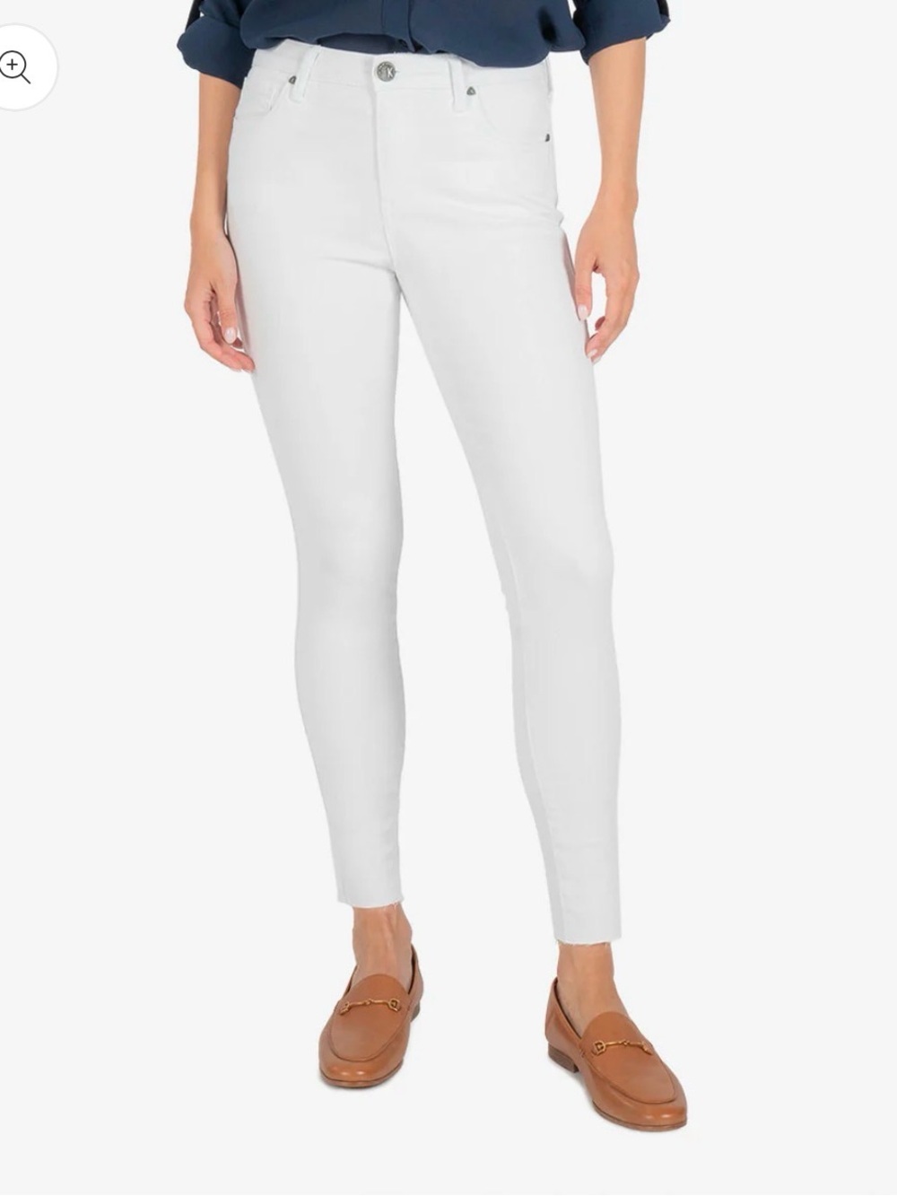 KUT FROM THE KLOTH connie high rise ankle skinny w/raw hem in optic white